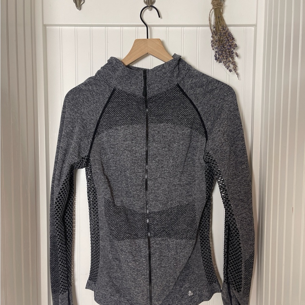 Gray Women's Athletic Zip-Up Hoodie